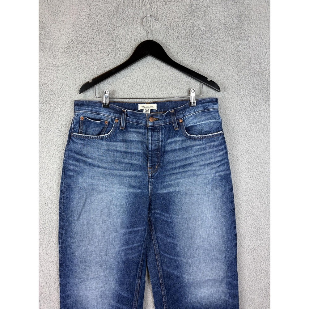 Madewell Womens 30 Blue Medium Wash Low-Slung Baggy Wide Leg Cotton Jeans CKP488